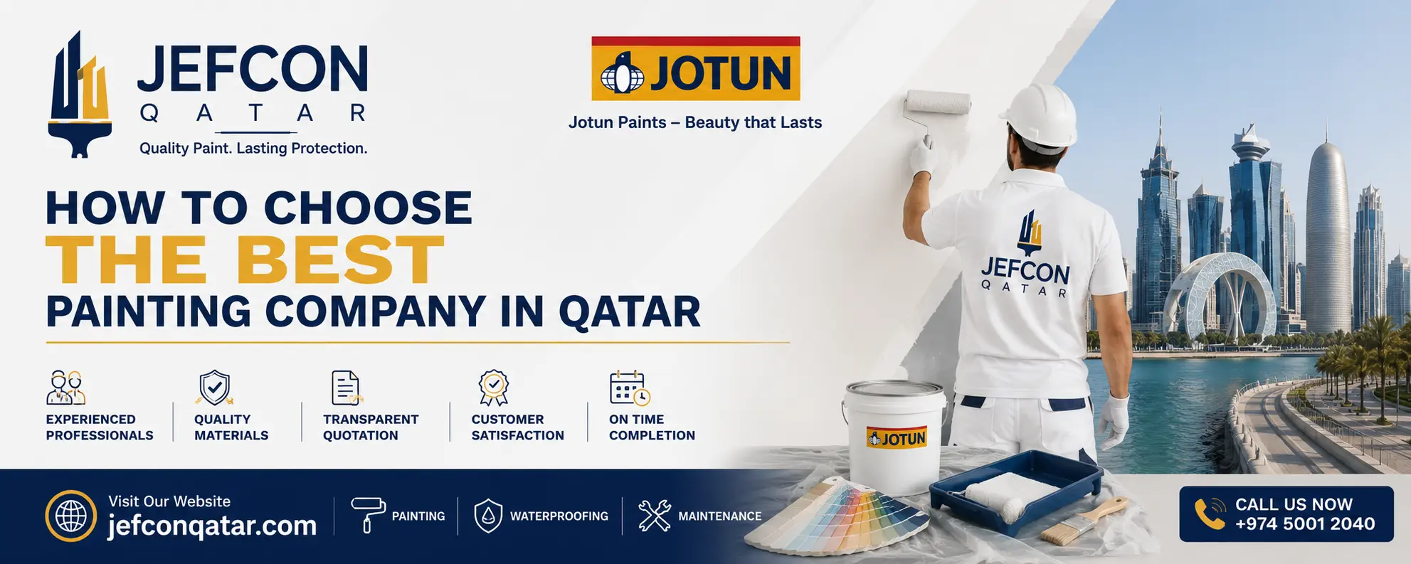 Jefcon Contracting is the best painting company in qatar with Joutn certification and Cheap prices. Book services now!